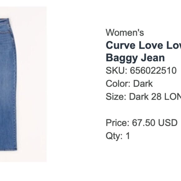 Abercrombie & Fitch Curve Love Low Rise Baggy Jeans - Picture 3 of 3